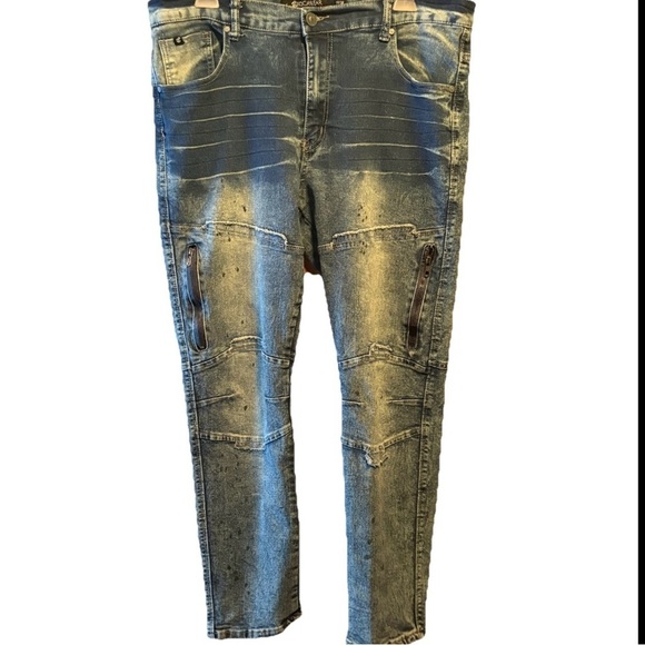 Rocawear Y2K Jeans Mens 38” Dark Blue  Skinny Distressed Grunge Streetwear Skate - Picture 10 of 10